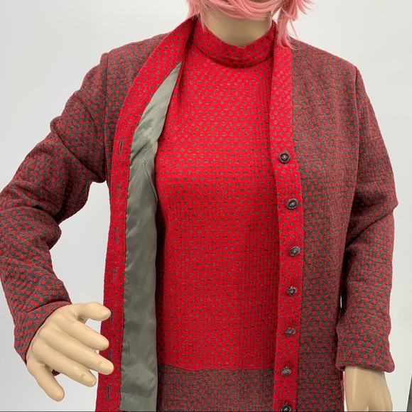 Vintage Anne Fogarty Polka Dot Dress Jacket Set M - Picture 3 of 8